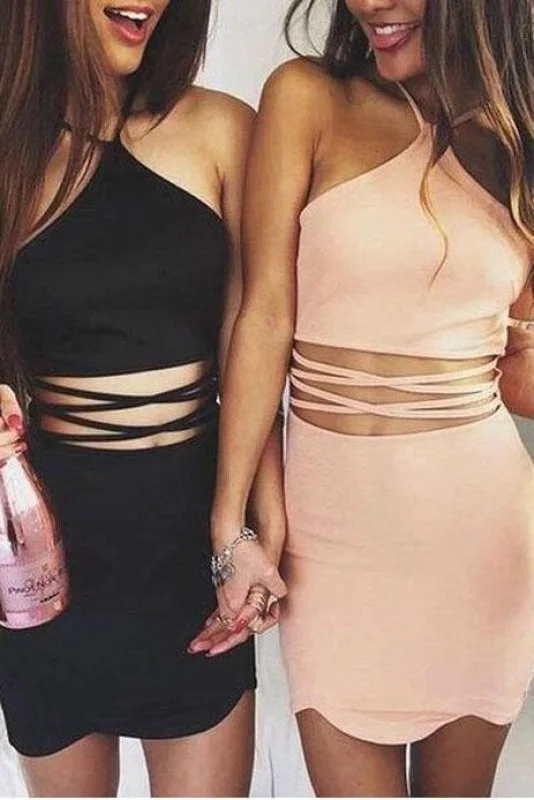 Sheath Princess Halter Sleeveless Black Short Homecoming Mini Party Dresses Tunics Long Elegant Sheath Princess Halter Sleeveless Black Short Homecoming Mini Party Dresses Tunics Long Elegant