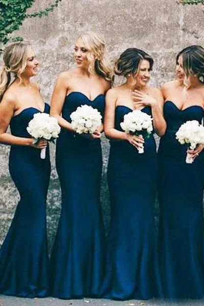Sweetheart Mermaid Navy Blue Bridesmaid Dresses Wedding Party Dress DMO15 Boatneck Modish Everyday Sweetheart Mermaid Navy Blue Bridesmaid Dresses Wedding Party Dress DMO15 Boatneck Modish Everyday