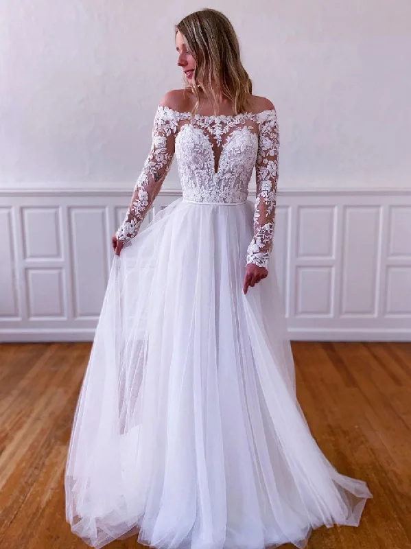 White lace tulle long prom dress, white lace tulle evening dress Cowl Neckline Elegant White lace tulle long prom dress, white lace tulle evening dress Cowl Neckline Elegant