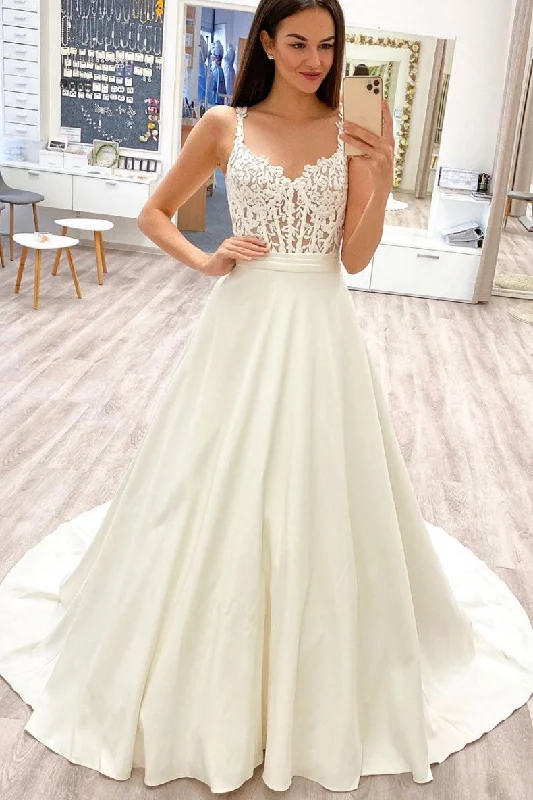 White sweetheart lace satin long prom dress white lace evening dress Chiffon Maxi Beach White sweetheart lace satin long prom dress white lace evening dress Chiffon Maxi Beach