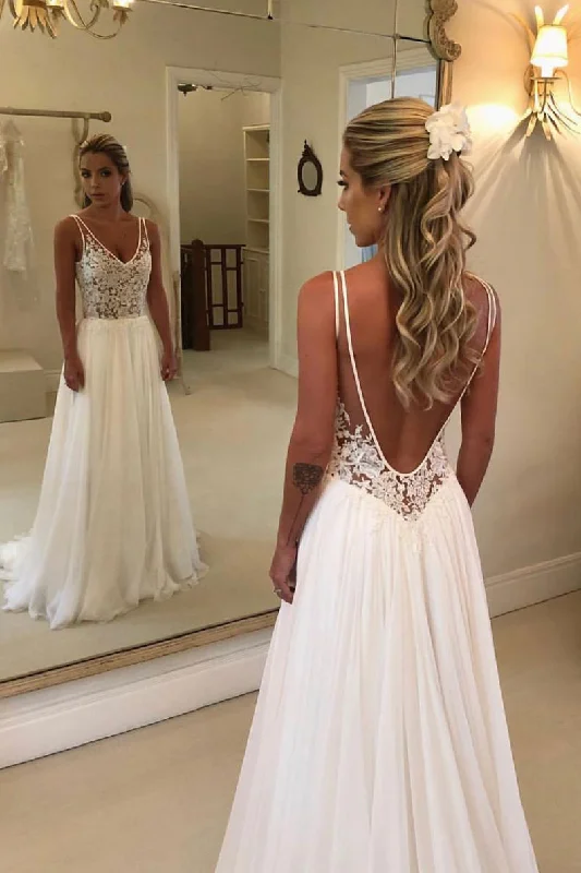 White v neck chiffon lace long prom dress chiffon evening dress Tunics Canvas sturdy White v neck chiffon lace long prom dress chiffon evening dress Tunics Canvas sturdy
