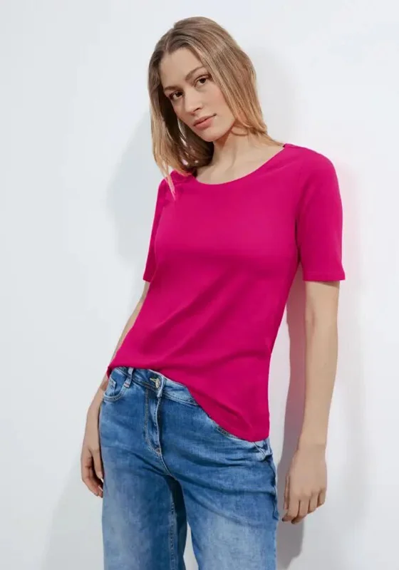 Cecil Basic Block Colour T-Shirt, Pink Sorbet Rayon Fabric Velvet Fabric Corduroy Fabric Cecil Basic Block Colour T-Shirt, Pink Sorbet Rayon Fabric Velvet Fabric Corduroy Fabric