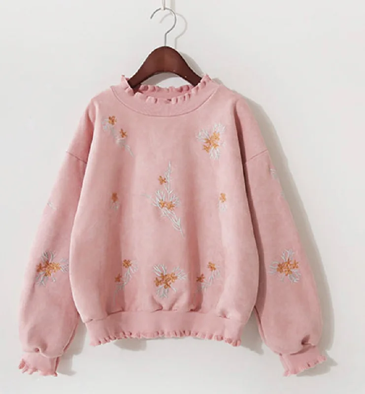 Cute embroidered long-sleeved T shirt 072 Faux Fur Fabric Real Fur Fabric Shearling Fabric Cute embroidered long-sleeved T shirt 072 Faux Fur Fabric Real Fur Fabric Shearling Fabric