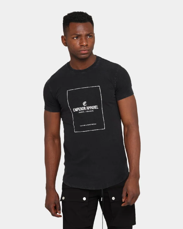 Emperor Apparel London After Dark Short Sleeve T-Shirt Washed Black Striped Floral Plaid Emperor Apparel London After Dark Short Sleeve T-Shirt Washed Black Striped Floral Plaid