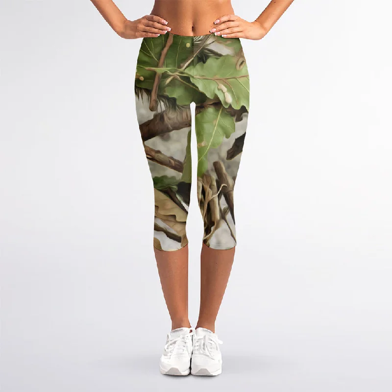 Hunting Camouflage Pattern Print Women's Capri Leggings Stylish High-Waisted Leggings Hunting Camouflage Pattern Print Women's Capri Leggings Stylish High-Waisted Leggings