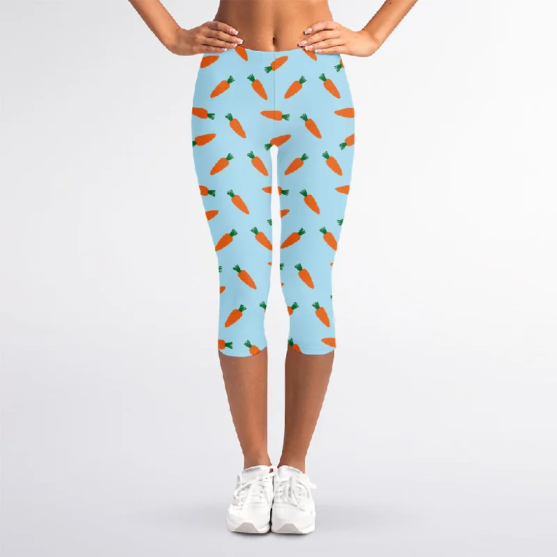 Little Carrot Pattern Print Women's Capri Leggings Fashionable Fitted Workout Leggings Little Carrot Pattern Print Women's Capri Leggings Fashionable Fitted Workout Leggings