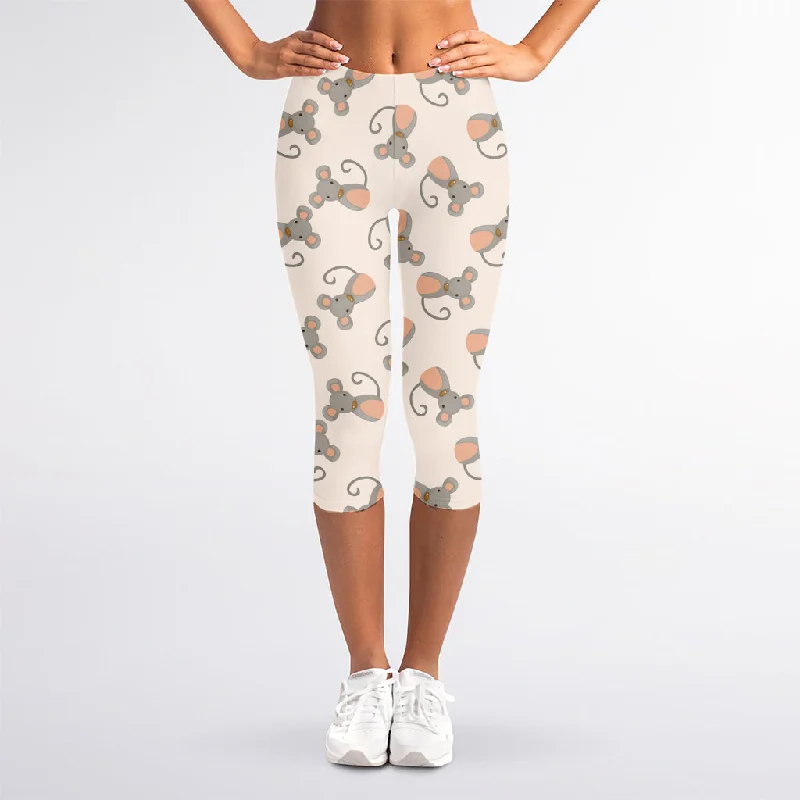 Little Rat Pattern Print Women's Capri Leggings Fashionable High-Rise Workout Leggings Little Rat Pattern Print Women's Capri Leggings Fashionable High-Rise Workout Leggings