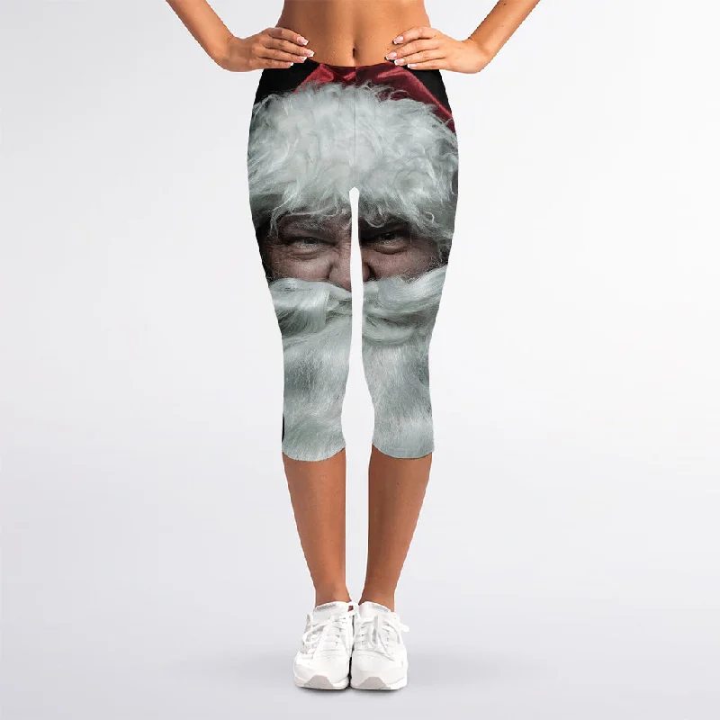 Love Xmas Santa Claus Print Women's Capri Leggings Fashionable Sports Compression Leggings Love Xmas Santa Claus Print Women's Capri Leggings Fashionable Sports Compression Leggings