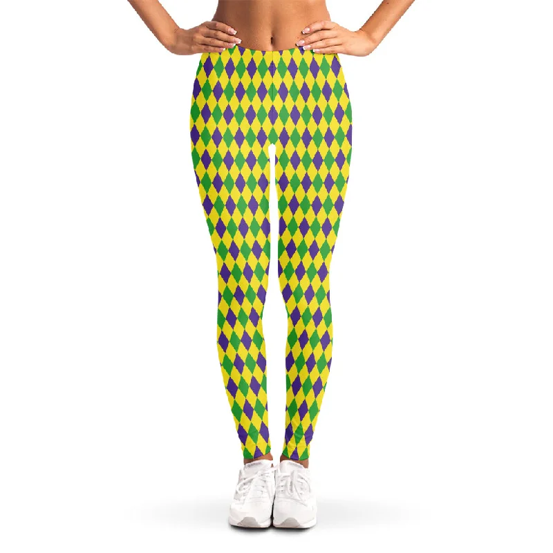 Mardi Gras Fat Tuesday Pattern Print Women's Leggings Cozy Yoga Compression Leggings Mardi Gras Fat Tuesday Pattern Print Women's Leggings Cozy Yoga Compression Leggings