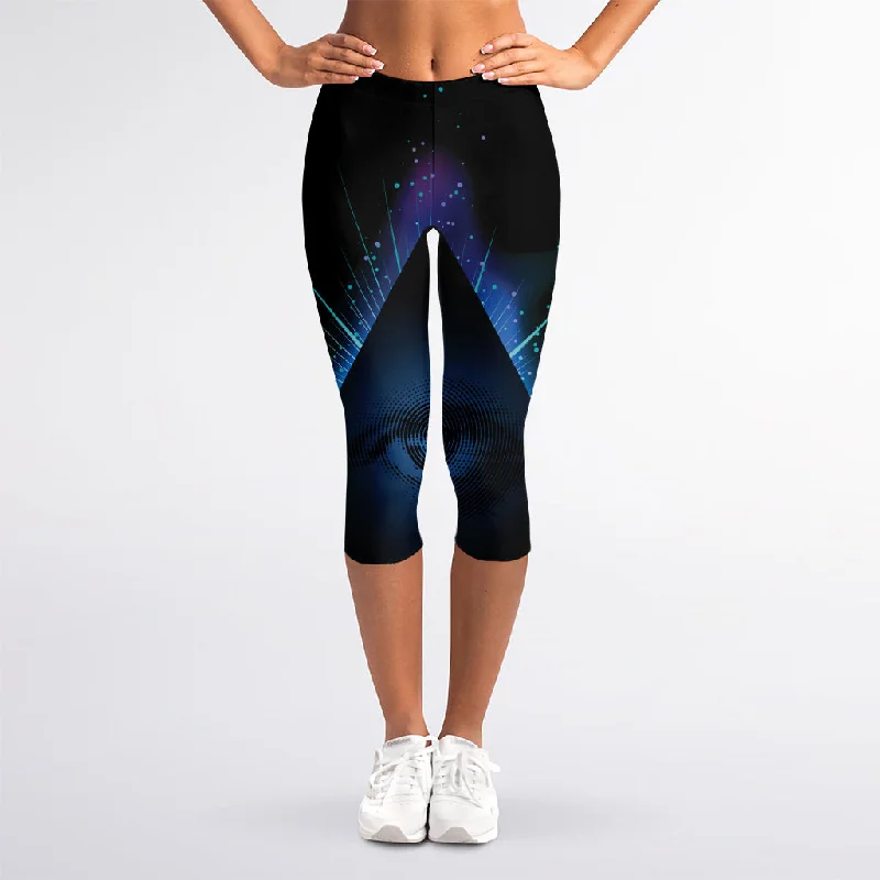 Masonic Eye All Seeing Print Women's Capri Leggings Fashionable Full-Length Active Leggings Masonic Eye All Seeing Print Women's Capri Leggings Fashionable Full-Length Active Leggings