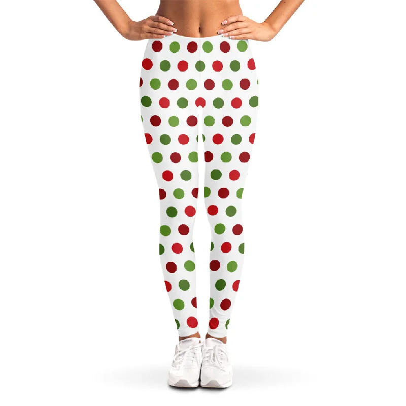 Merry Christmas Polka Dot Pattern Print Women's Leggings Stylish Lightweight Leggings Merry Christmas Polka Dot Pattern Print Women's Leggings Stylish Lightweight Leggings