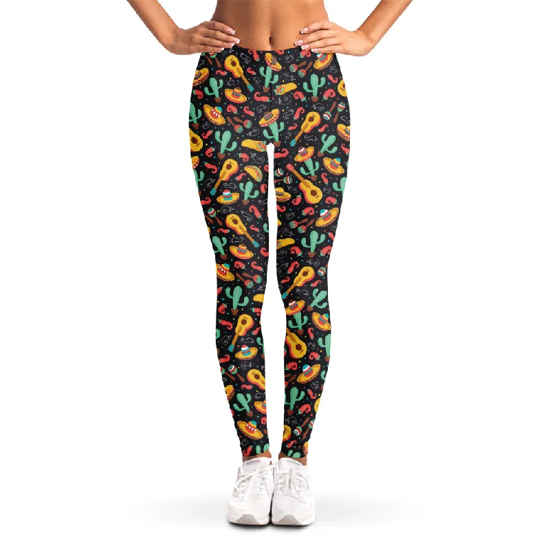 Mexico Cinco de Mayo Pattern Print Women's Leggings Fashionable Moisture-Wicking Leggings Mexico Cinco de Mayo Pattern Print Women's Leggings Fashionable Moisture-Wicking Leggings