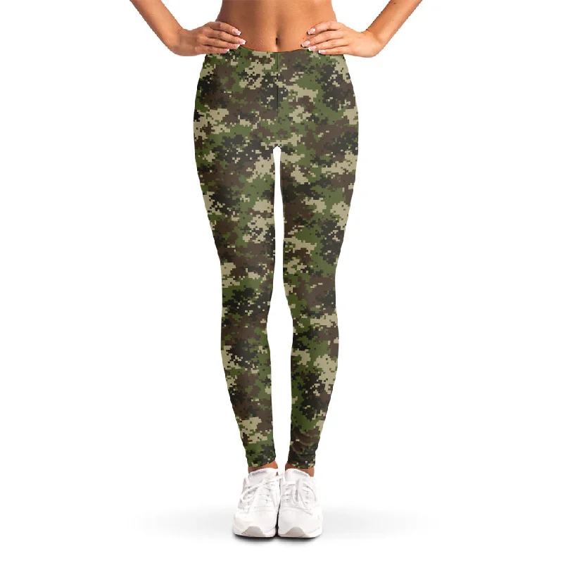 Military Digital Camo Pattern Print Women's Leggings Comfortable Slip-On Compression Leggings Military Digital Camo Pattern Print Women's Leggings Comfortable Slip-On Compression Leggings