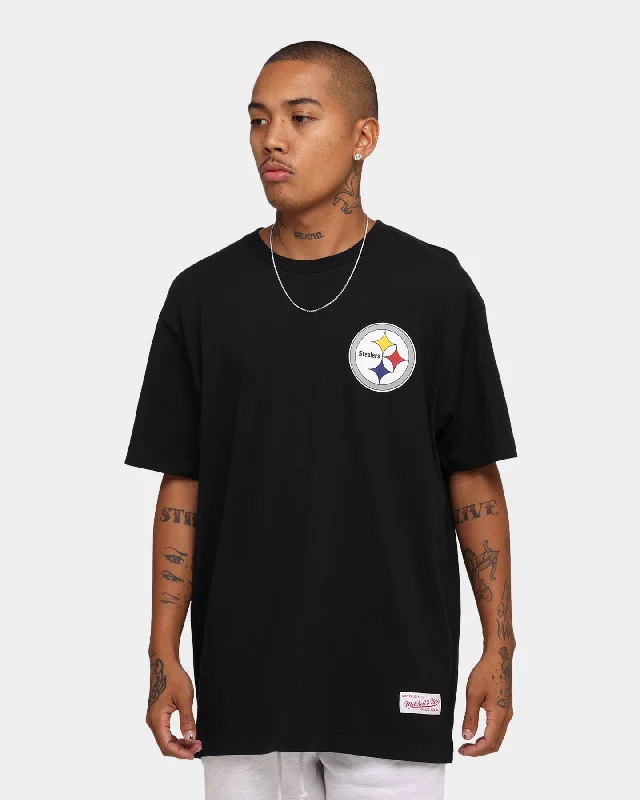 Mitchell & Ness Pittsburgh Steelers NFL Retro Repeat T-Shirt Black Chenille Fabric Brocade Fabric Lace Fabric Mitchell & Ness Pittsburgh Steelers NFL Retro Repeat T-Shirt Black Chenille Fabric Brocade Fabric Lace Fabric