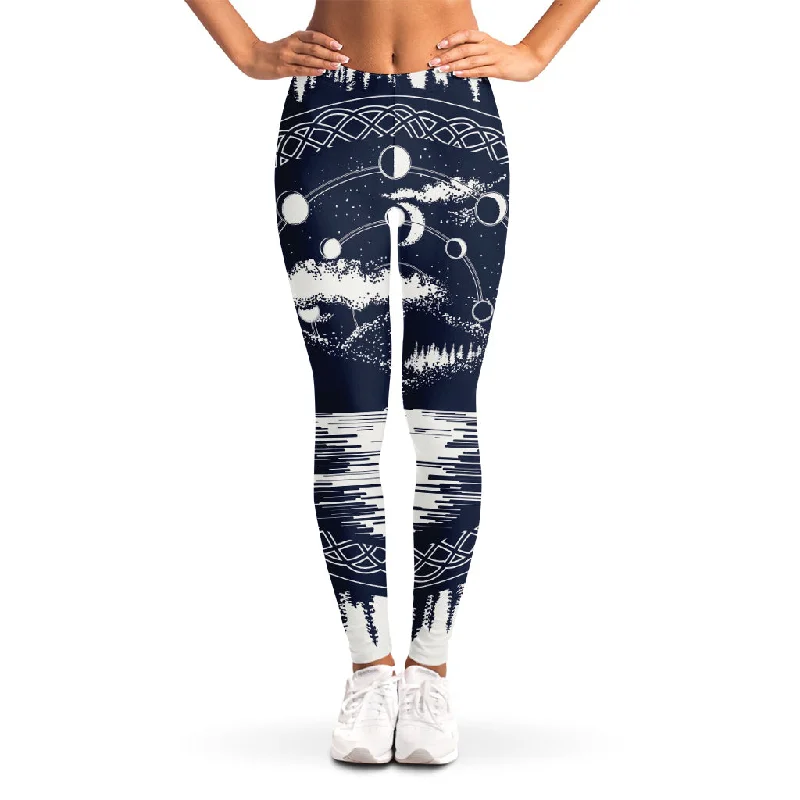 Mystical Lunar Phase Print Women's Leggings Comfortable Slip-On Compression Leggings Mystical Lunar Phase Print Women's Leggings Comfortable Slip-On Compression Leggings