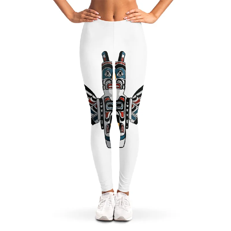 Native American Eagle Totem Print Women's Leggings Trendy Leather-Look Workout Leggings Native American Eagle Totem Print Women's Leggings Trendy Leather-Look Workout Leggings