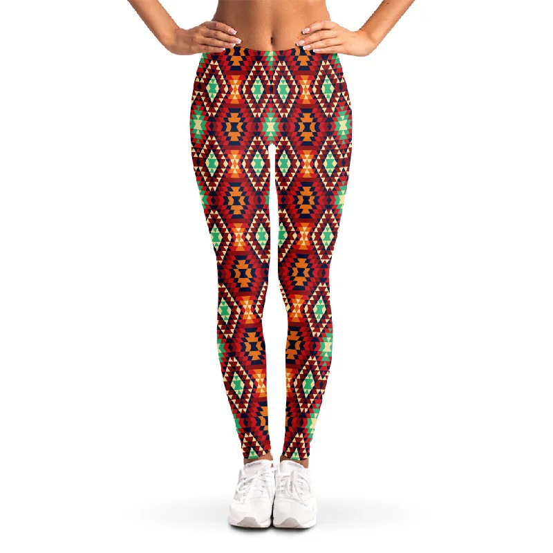 Native American Geometric Pattern Print Women's Leggings Comfortable Sports Performance Tights Native American Geometric Pattern Print Women's Leggings Comfortable Sports Performance Tights