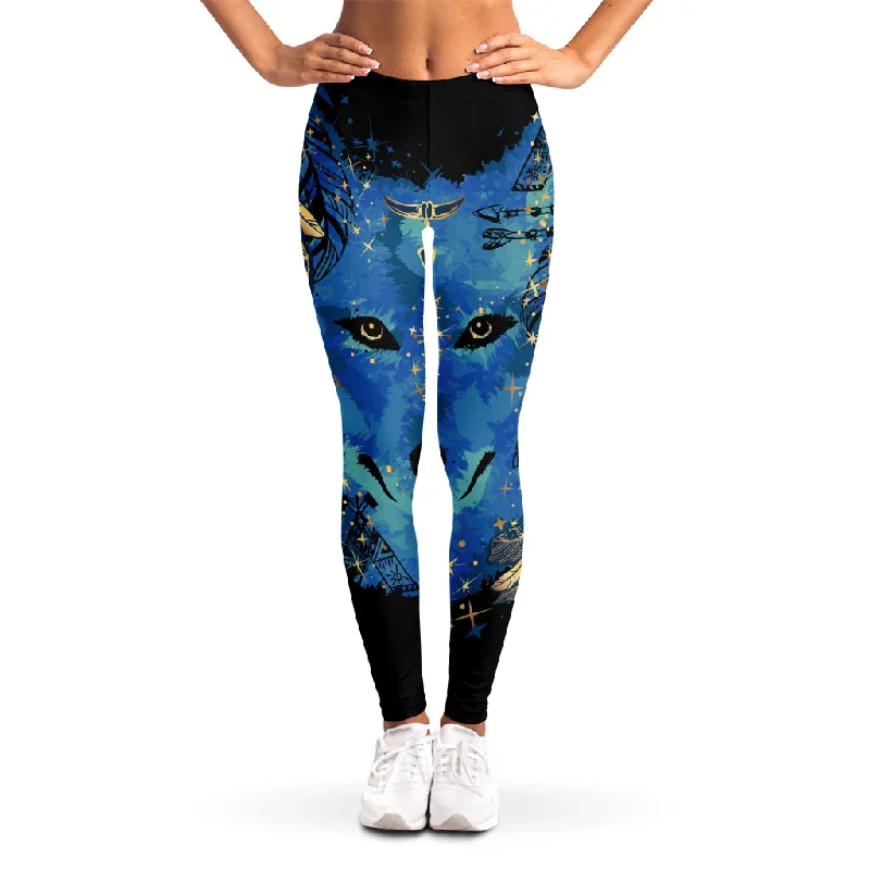 Native American Spiritual Wolf Print Women's Leggings Stylish Compression Fit Leggings Native American Spiritual Wolf Print Women's Leggings Stylish Compression Fit Leggings