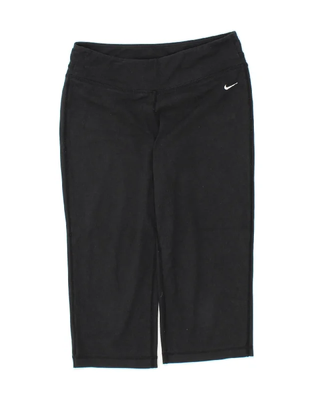 NIKE Womens Dri Fit Graphic Capri Leggings UK 10 Small Black Cotton Comfortable Ribbed Waistband Leggings NIKE Womens Dri Fit Graphic Capri Leggings UK 10 Small Black Cotton Comfortable Ribbed Waistband Leggings