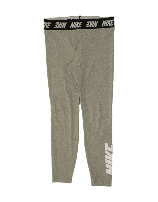 NIKE Womens Graphic Leggings UK 14 Large Grey Cotton Comfortable Full-Body Compression Leggings NIKE Womens Graphic Leggings UK 14 Large Grey Cotton Comfortable Full-Body Compression Leggings
