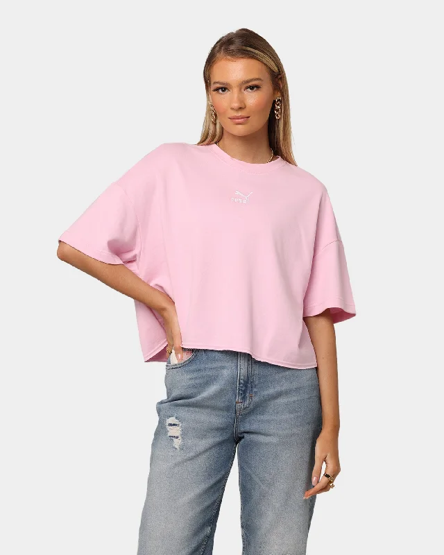 Puma Women's Classic Raw Edge Crew T-Shirt Pink Lady Lace Blend Ribbed Blend Corduroy Blend Puma Women's Classic Raw Edge Crew T-Shirt Pink Lady Lace Blend Ribbed Blend Corduroy Blend