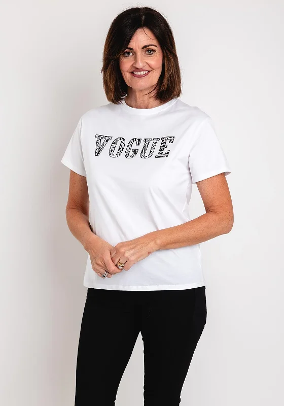 Serafina Collection Vogue Rhinestone T-Shirt, White Machine Wash Dry Clean Hand Wash Serafina Collection Vogue Rhinestone T-Shirt, White Machine Wash Dry Clean Hand Wash
